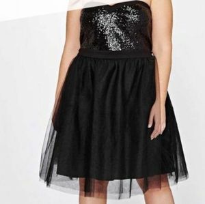 Michel Studio bustier sequin dress with crinoline